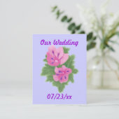 Lila griechische Blume Hochzeitsfeiern Einladung (Stehend Vorderseite)