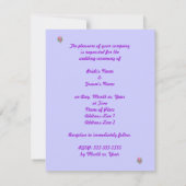 Lila griechische Blume Hochzeitsfeiern Einladung (Rückseite)