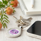 Lila Grimasse Schlüsselanhänger (Seite)