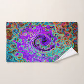 Lila Groovy Abstrakt Retro Liquid Swirl Badhandtuch Set (Handtuch)