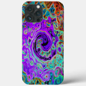 Lila Groovy Abstrakt Retro Liquid Swirl Case-Mate iPhone Hülle (Rückseite)