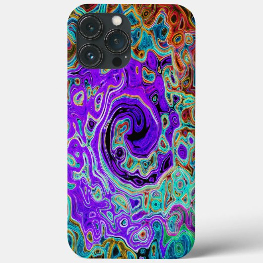 Lila Groovy Abstrakt Retro Liquid Swirl Case-Mate iPhone Hülle (Rückseite)