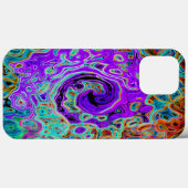 Lila Groovy Abstrakt Retro Liquid Swirl Case-Mate iPhone Hülle (Rückseite (Horizontal))