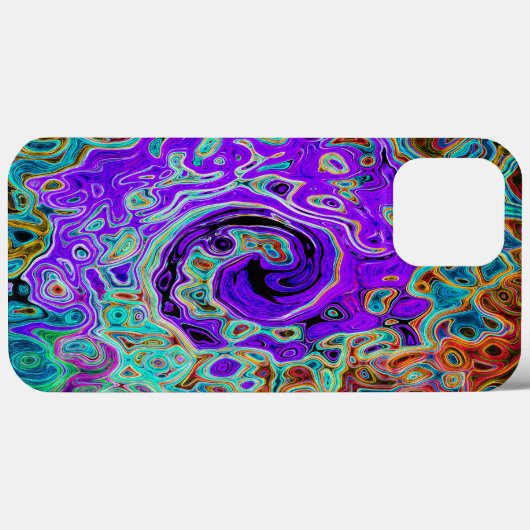 Lila Groovy Abstrakt Retro Liquid Swirl Case-Mate iPhone Hülle (Rückseite (Horizontal))