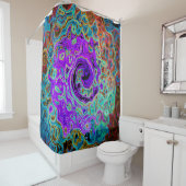 Lila Groovy Abstrakt Retro Liquid Swirl Duschvorhang (Beispiel)