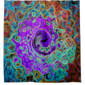 Lila Groovy Abstrakt Retro Liquid Swirl Duschvorhang (Vorderseite)