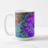 Lila Groovy Abstrakt Retro Liquid Swirl Kaffeetasse (Links)