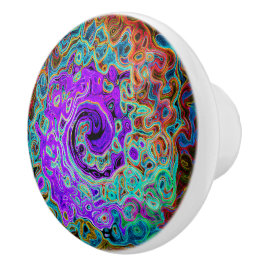 Lila Groovy Abstrakt Retro Liquid Swirl Keramikknauf