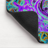 Lila Groovy Abstrakt Retro Liquid Swirl Mousepad (Ecke)