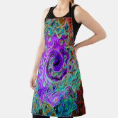Lila Groovy Abstrakt Retro Liquid Swirl Schürze (InSitu)