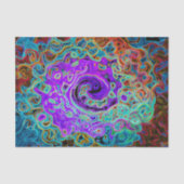 Lila Groovy Abstrakt Retro Liquid Swirl Seidenpapier (Vorderseite)