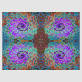 Lila Groovy Abstrakt Retro Liquid Swirl Seidenpapier