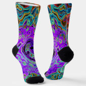 Lila Groovy Abstrakt Retro Liquid Swirl Socken (Gewinkelt)