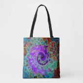 Lila Groovy Abstrakt Retro Liquid Swirl Tasche (Vorderseite)