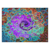 Lila Groovy Abstrakt Retro Liquid Swirl Tischdecke (Vorderseite (Horizontal))