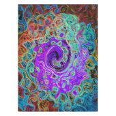 Lila Groovy Abstrakt Retro Liquid Swirl Tischdecke (Vorderseite)