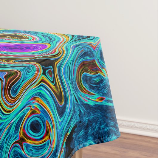 Lila Groovy Abstrakt Retro Liquid Swirl Tischdecke (Beispiel)