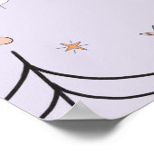 Lila Groovy Ghost Birthday Begrüßungszeichen Poster (Ecke)