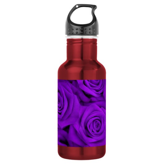 Lila großartige Rosen Trinkflasche (Vorderseite)