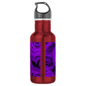 Lila großartige Rosen Trinkflasche (Rückseite)