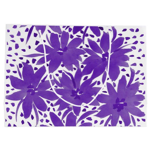 Lila große Personalisierte Blumenbeutel Geschenktüte (Rückseite)