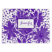 Lila große Personalisierte Blumenbeutel Große Geschenktüte (Vorderseite)