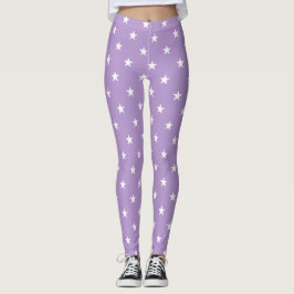 Lila Große Stars Leggings