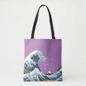 Lila Große Welle vor Kanagawa Moderner Pop Tasche (Vorderseite)