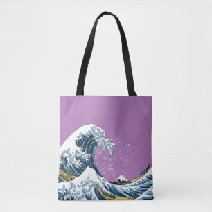 Lila Große Welle vor Kanagawa Moderner Pop Tasche