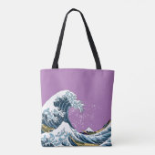 Lila Große Welle vor Kanagawa Moderner Pop Tasche (Rückseite)