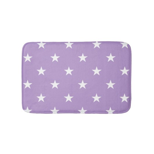 Lila Großsterne Bath Mat Badematte (Vorderseite)