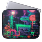 Lila-grün-Abstrakt-Neonlicht-Monogramm Laptopschutzhülle (Vorderseite)