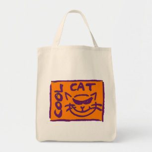 LILA GRÜN AUF ORANGE COOLEM CAT (Tasche) Tragetasche