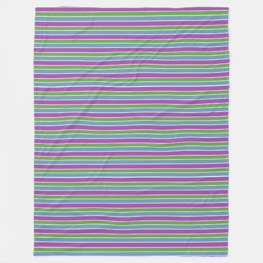 Lila Grün Blau Gestreift Fleecedecke (Vorderseite)