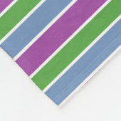 Lila Grün Blau Gestreift Fleecedecke (Ecke)