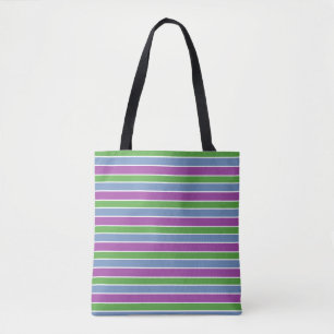 Lila Grün Blau Gestreift Tasche