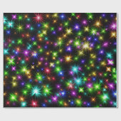 Lila, grün, blau, Sterne Weihnachten Geschenkpapier (Flach)