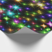 Lila, grün, blau, Sterne Weihnachten Geschenkpapier (Ecke)