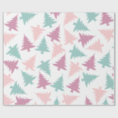 Lila Grün des Weihnachtsbaum-Muster-Pastellrosas Geschenkpapier (Flach)