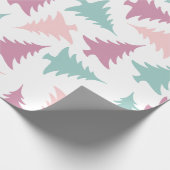 Lila Grün des Weihnachtsbaum-Muster-Pastellrosas Geschenkpapier (Ecke)