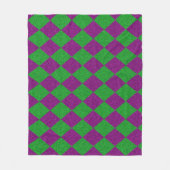 Lila & grün Diamond Glitzer Fleecedecke (Vorderseite)