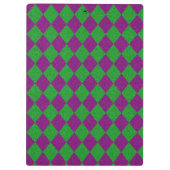 Lila & grün Diamond Glitzer Klemmbrett (Rückseite)