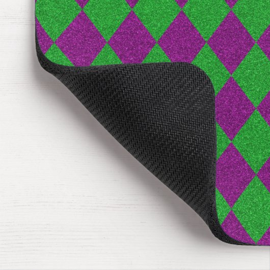 Lila & grün Diamond Glitzer Mousepad (Ecke)