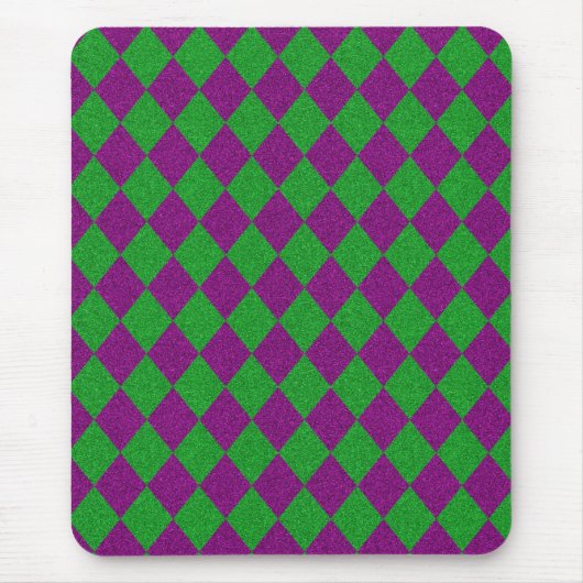 Lila & grün Diamond Glitzer Mousepad (Vorne)