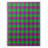 Lila & grün Diamond Glitzer Notizblock (Vorderseite)