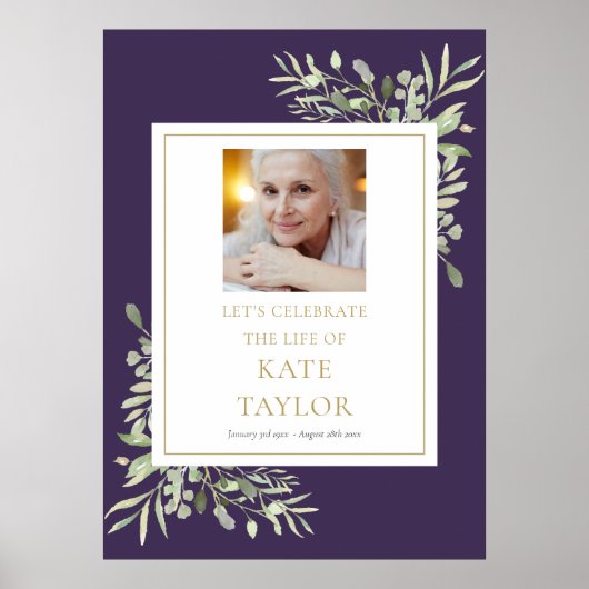 Lila Grün Foto Feier des Lebenszeichen Poster (Vorne)