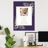 Lila Grün Foto Feier des Lebenszeichen Poster (Heimbüro)