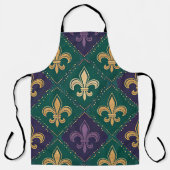 LILA GRÜN GELB MARDI GRAS FLEUR DE LIS SCHÜRZE (Vorderseite)