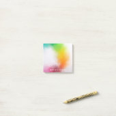 Lila-grün-gelb Post-it Klebezettel (Auf Schreibtisch)