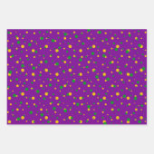 LILA GRÜN GELBE MARDI GRAS MUSTER GESCHENKPAPIER SET (Vorderseite 2)